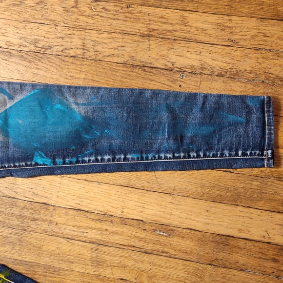 American Eagle Outfitters Super Stretch Jeggings Size 4 Graphic Art Design - Picture 8 of 16